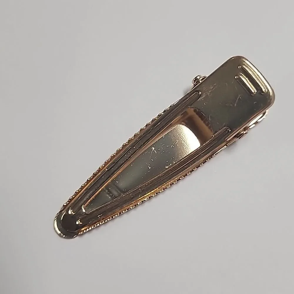 Christmas Tree Pickup Truck Hair Clip Gold Tone